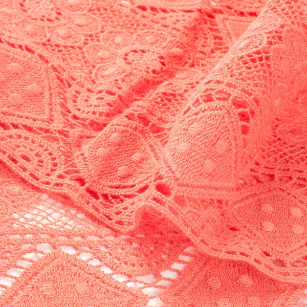 Textura Tela Encaje Rojo Foto Tomada Estudio — Foto de Stock