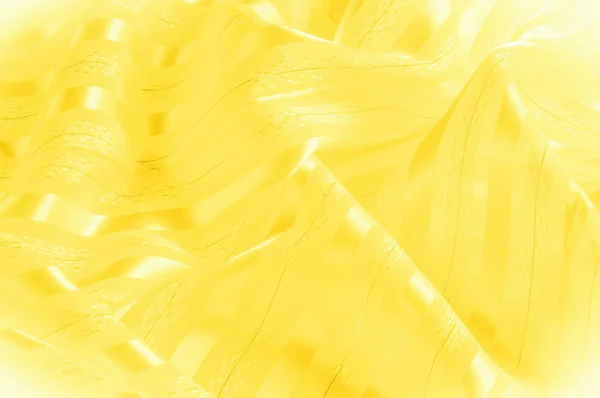 Текстура Тла Шаблон Жовта Шовкова Тканина Світлою Смугою Жовта Тканина — стокове фото
