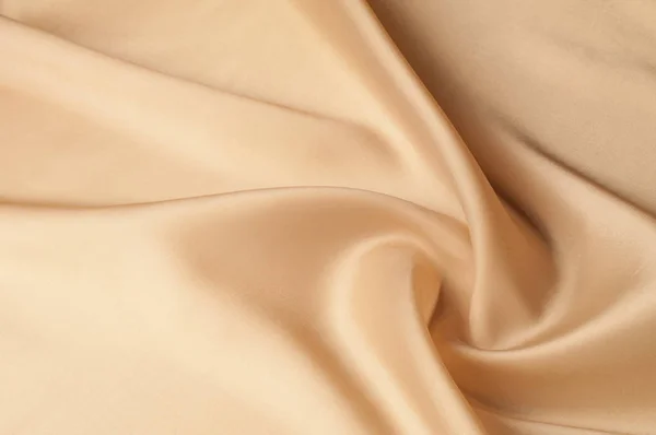 ファブリックのテクスチャ背景 ベージュのファブリック セピア色パステル イエロー クリーム ベージュの色合いのシルクの織物壁紙模様背景 素敵な自然テクスチャ織物 — ストック写真