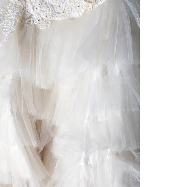 Vestido Blanco Bola Con Rosas Rojas Tejido Textil Tela Material — Foto de Stock