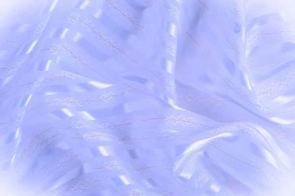 Texture Fond Motif Pastel Tissu Soie Bleu Avec Une Bande — Photo
