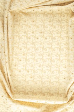 Doku arka planını kumaş. Bej kumaş delinmiş daireler ile. Bej renkli arka plan. Noktalar, çizgiler soyut geometrik desen. Grafik modern desen. Tarafsız bej keten kumaş arka plan şeffaf tuval dokusu kadar yakın