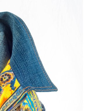 Denim ceket el yapımı. Stüdyo fotoğrafı