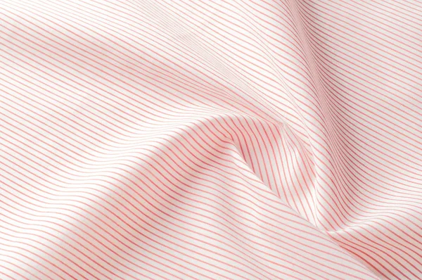 Texture Modello Sfondo Panno Cotone Bianco Strisce Rosse Astratto Motivo — Foto Stock