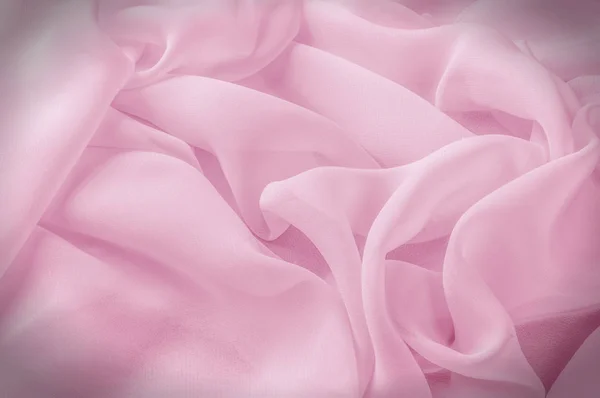 Texture Sfondo Pattern Tessuto Seta Rosa Pallido Pieghe Astratte — Foto Stock