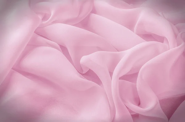 Textura Fondo Patrón Tejido Seda Rosa Pálido Pliegues Abstractos — Foto de Stock