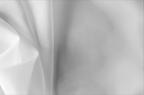 Textura Fundo Padrão Tecido Seda Transparente Cor Branca Abstrato Fundo — Fotografia de Stock
