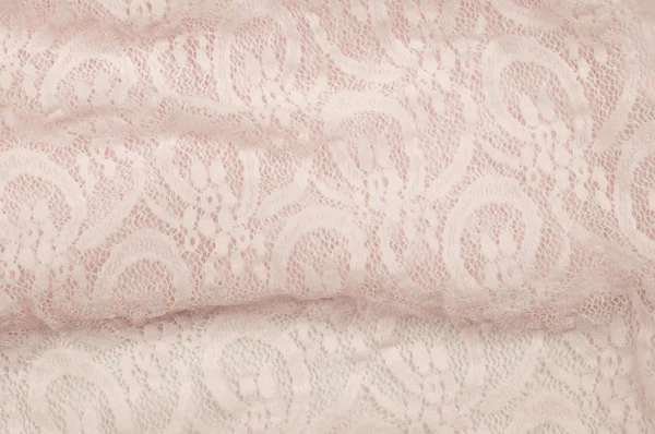 Texture Fabric Background Lacy Pink Fabric Lace Fine Open Fabric — Stock Photo, Image