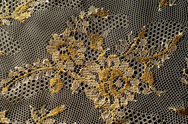 Image Texture Background Decorative Gold Lace Pattern Golden Vintage Lacy — Stock Photo, Image
