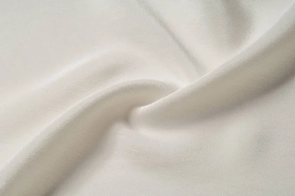 Patroon Van Achtergrond Van Textuur Witte Zijde Stof Close Van — Stockfoto