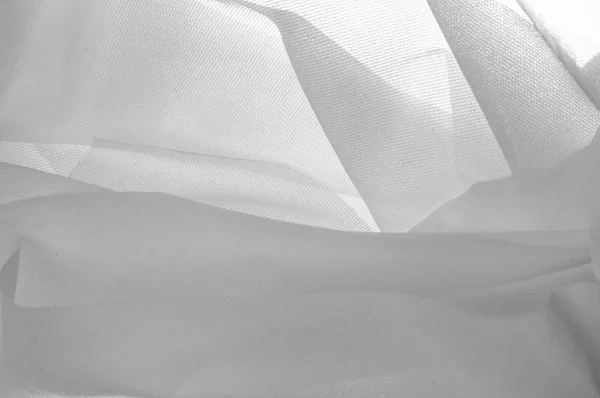 Textura Fundo Padrão Textura Tecido Seda Branco Tecido Seda Transparente — Fotografia de Stock