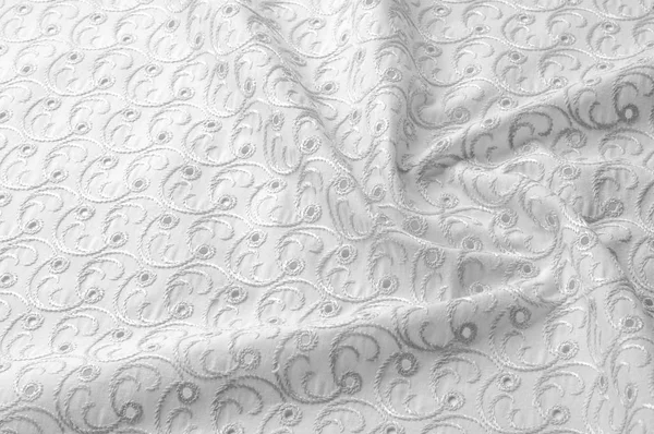 Texture Sfondo Tessuto Panno Con Cerchi Perforati Sfondo Bianco Modello — Foto Stock