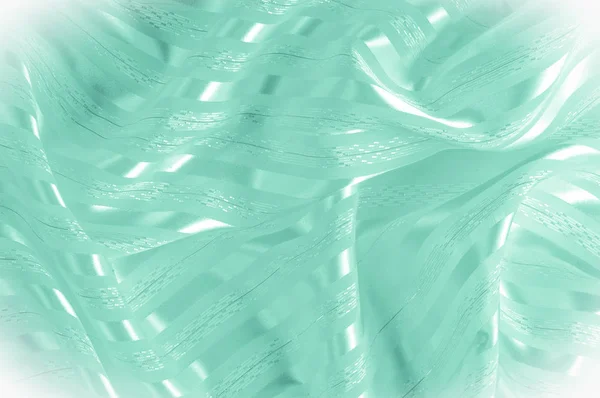 Texture Fond Motif Tissu Soie Vert Avec Une Rayure Légère — Photo