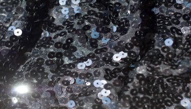 Kumaş dokusu, arka plan, siyah payetli