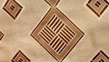 Bej renkli ipek kumaş doku elmas desenli