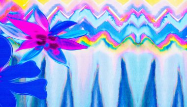 doku ipek kumaştan. soyut çizim, çiçek, kırmızı yeşil mavi ve