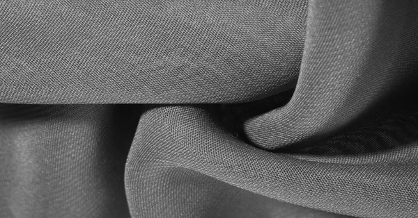 Texture, background, pattern, gray black Silk Fabric This very l — Stock Photo, Image
