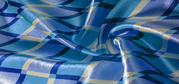 Textura padrão de fundo. tecido de seda com formas geométricas sq — Fotografia de Stock