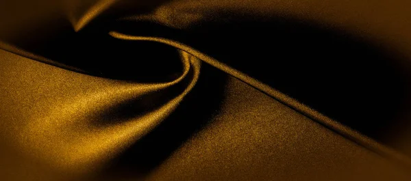 Textura, fundo, padrão. dourado amarelo seda tecido panorami — Fotografia de Stock