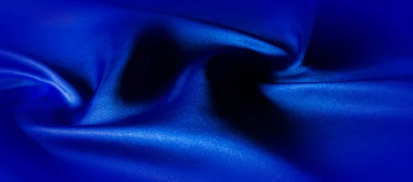 Textura, Tela de seda azul, Hecho solo para el estado de ánimo que introd — Foto de Stock