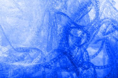 Doku arka planı, desen. bir örgü mavi kumaş, güzel bir 