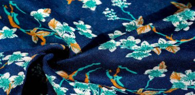 Doku, arka plan, desen, f yeşil renkleri ile kumaş mavi