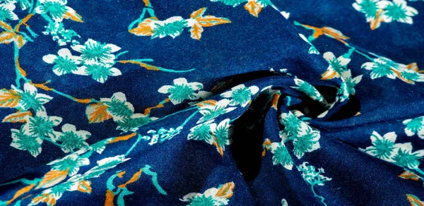 Doku, arka plan, desen, f yeşil renkleri ile kumaş mavi