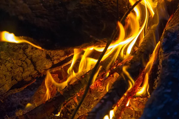 El fuego en su forma más común puede conducir a un fuego que puede causar p — Foto de Stock