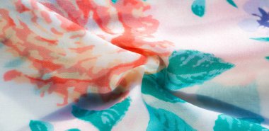 doku deseni pamuklu kumaş. Beyaz bir backgrou üzerinde çiçekler güller