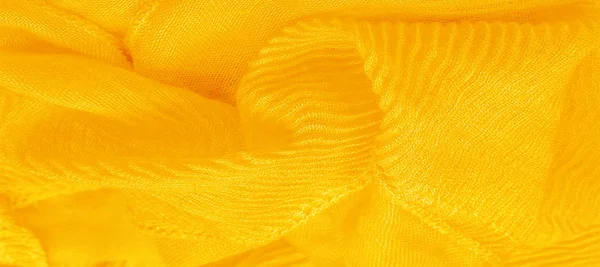Tekstura, tło, wzór, żółta falistość jedwabiu zgnieciony FA — Zdjęcie stockowe