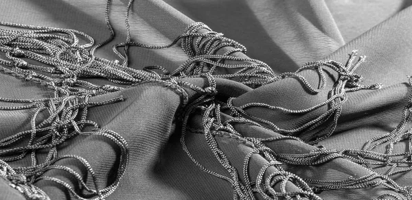 Textura de fondo de tela de seda. Esta es una bufanda negra natural —  Fotos de Stock