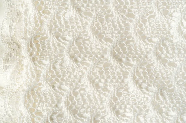 Textuur, achtergrond, patroon. witte Lace weefsel. Dit prachtige — Stockfoto
