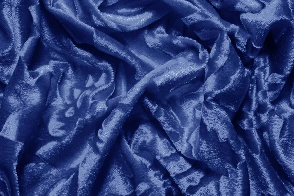 Textura fondo patrón terciopelo tela de color azul terciopelo es s — Foto de Stock