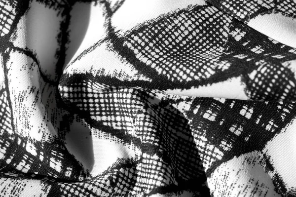 Textura, fundo, padrão. tecido branco com preto abstrato f — Fotografia de Stock