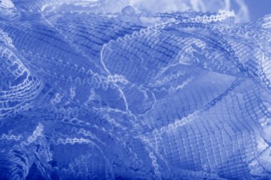 Doku, arka plan mavi tül. Hacim, yetenek veya ayrıntılı d ekleme