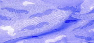 Doku Arka Plan, Boyalı Karikatür Mustac ile Mavi İpek Kumaş