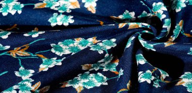 Doku, arka plan, desen, f yeşil renkleri ile kumaş mavi