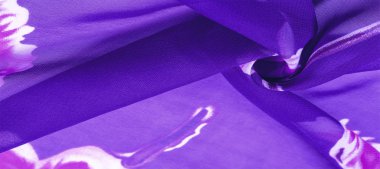 Doku, arka plan, kırmızı çiçek baskılı mavi ipek kumaş. Y