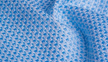 Doku, kumaş, desen. Mavi ve beyaz ipliklerden oluşan büyük bir difon,