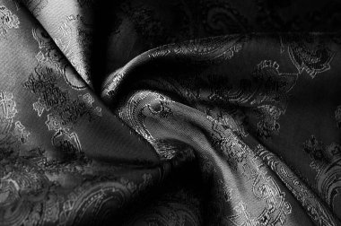 doku, arka plan, bir paisley patt ile siyah çelik gri kumaş