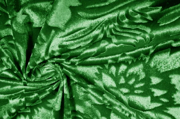 Velours tissu vert Motif en velours sculpté sous un incirc — Photo