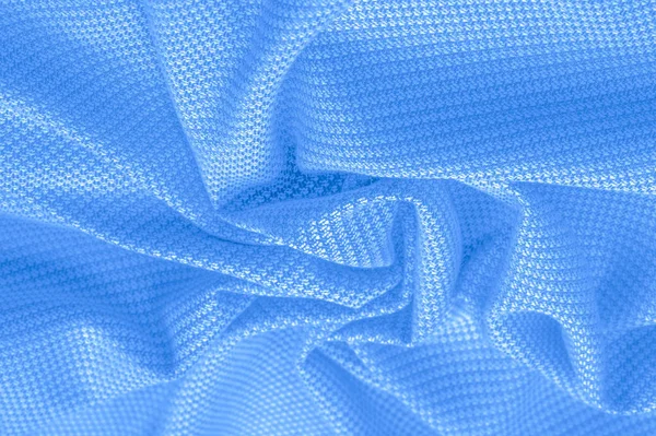 Background texture, pattern Fabric warm wool with stitched blue — Stock Photo, Image