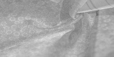 Doku deseni, beyaz arka plan üzerinde siyah gri ipek kumaş, f