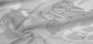 Doku, arka plan, büyük desenli ince yarı saydam ipek.