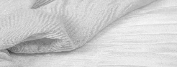 Texture, fond, motif, soie blanche ondulée broyée fabr — Photo
