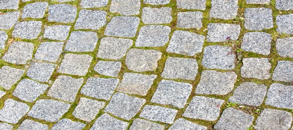 Granitpflaster, Fahrbahn, Straße, Pflaster, Damm, Pflaster. eine sehr — Stockfoto