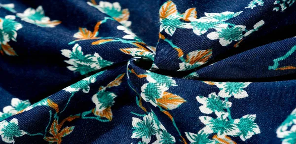 Textura, fondo, patrón, tela azul con colores verdes de f —  Fotos de Stock