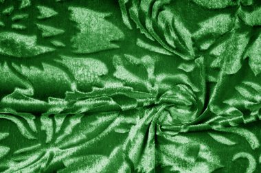 velor yeşil kumaş Kadife desen bir sünnetsiz altından oyulmuş