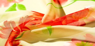 Doku arka plan, desen, duvar kağıdı. bej ipek kumaş, kırmızı r