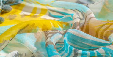 doku arka plan deseni. Renkli dantel ile ipek kumaş. Yello